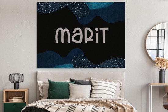 Canvas schilderij 160x120 cm - Wanddecoratie Marit - Pastel - Meisje - Muurdecoratie woonkamer - Slaapkamer decoratie - Kamer accessoires - Schilderijen