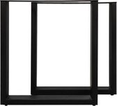 Tafelpoten - U-model - 65x72 cm - gepoedercoat zwart metaal - set van 2 (H-MAN-ULEG)