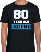 80 legend verjaardag t-shirt zwart - heren - tachtig jaar cadeau shirt M
