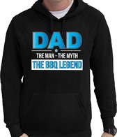 The bbq legend barbecue hoodie zwart - cadeau sweater met capuchon voor heren - verjaardag / vaderdag kado M