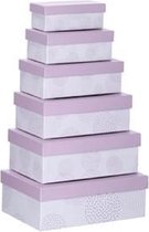 Set van 6x stuks pastel paarse cadeaudoosjes 16,5-28,5 cm rechthoekig - kadodoosjes / cadeauverpakkingen