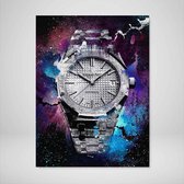 DEVICI Motiverende Wanddecoratie - Muurdecoratie - Audemars Piguet Royal Oak Frosted White Gold - Canvas Wall Art Ingelijste Wanddecoratie Kantoor Ingelijste Kunstposters & Kunstprints