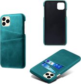 Dual Card Back Cover - iPhone 12 / 12 Pro Hoesje - Cyan
