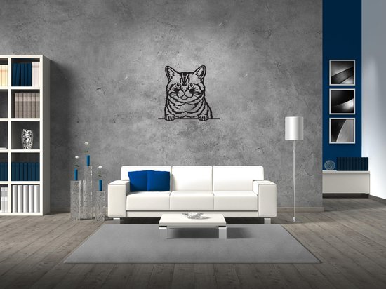 Brazilian Shorthair - Brazilian Shorthair - Chat - Femelle - M - 57x63cm - Zwart - décoration murale