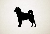 Akita - Silhouette hond - M - 60x64cm - Zwart - wanddecoratie