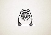 American Curl - Kat - Poes - S - 39x44cm - Zwart - wanddecoratie