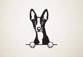 Podenco ibicenco - Ibizan Hound - hond met pootjes - S - 57x45cm - Zwart - wanddecoratie