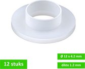 TQ4U nylon lagerring - revet - opvulring - met kraag Ø 6.7 mm - M4 - Ø 12.1 mm x 4.3 mm - wit - 12 stuks