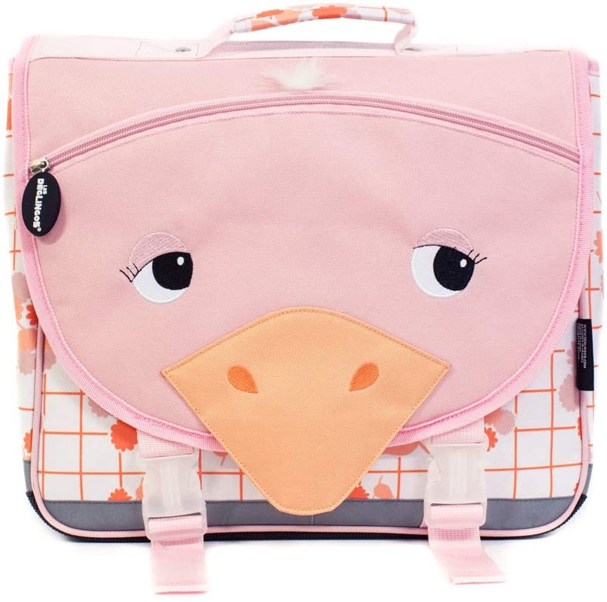 Les Deglingos Schooltas Struisvogel Junior 35 Cm Polyester Roze