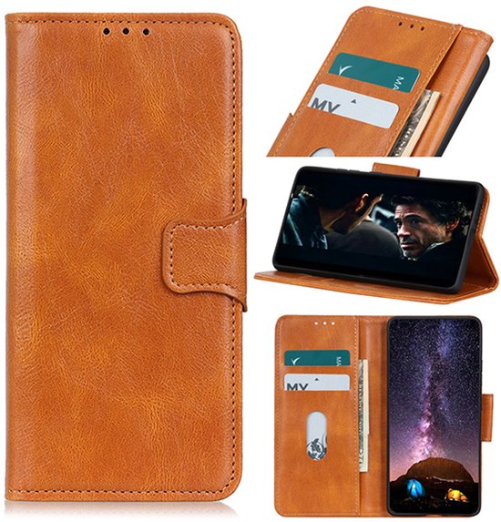 Étui de téléphone Business Book Case pour Motorola Moto G9 Plus - Marron
