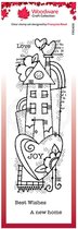 Woodware Clear stamp - Huis met regenboog en Hart - 20,3cm x 6,6cm