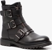 Groot leren meisjes biker boots - Zwart - Maat 31