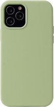 Effen kleur vloeibare siliconen schokbestendige beschermhoes voor iPhone 13 mini (matcha groen)