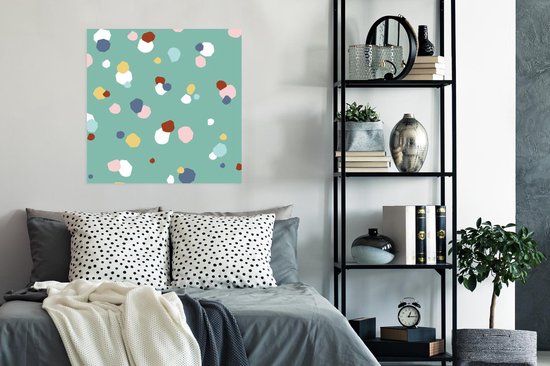 Poster 75x75 cm - Design - Stippen - Kinderen - Posters - Kamer decoratie - Wanddecoratie woonkamer - Muurdecoratie slaapkamer