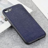 Litchi Texture lederen opvouwbare beschermhoes voor iPhone 8/7 (blauw)