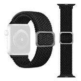 Gesp gevlochten elastische band horlogeband voor Apple Watch Series 6 & SE & & 5 & 4 40 mm / 3 & 2 & 1 38 mm (zwart)