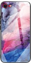 Beschermhoes van glas met abstract marmerpatroon voor iPhone SE 2020 (abstract rood)