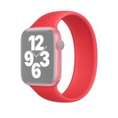 Voor Apple Watch Series 6 & SE & 5 & 4 40 mm / 3 & 2 & 1 38 mm Effen kleur elastische siliconen vervangende polsband horlogeband, maat: M 143 mm (rood)