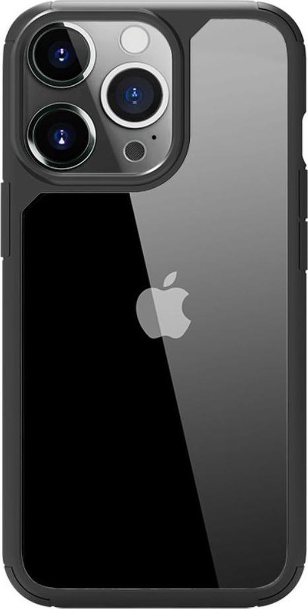 Hoesje Hybride Back Cover Transparant/Zwart Geschikt voor Apple iPhone 13 Pro