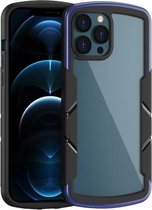 Shield 3 in 1 acryl pc rubberen schokbestendige hoes voor iPhone 13 Pro (blauw)