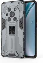 For Honor Magic 3 Pro Supersonic PC + TPU Schokbestendige beschermhoes met houder (grijs)
