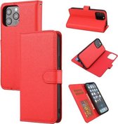 Cross Texture Afneembare Horizontale Flip PU Leren Case met Houder & Kaartsleuven & Portemonnee & Fotolijst Voor iPhone 13 Pro Max (Rood)