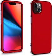 Dual-color 360 graden volledige dekking beschermende pc + TPU schokbestendig hoesje voor iPhone 13 (rood)