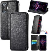 Voor Xiaomi Redmi K40 Gaming Bloeiende Mandala Reliëfpatroon Magnetische Horizontale Flip Lederen Case met Houder & Kaartsleuven & Portemonnee (Zwart)