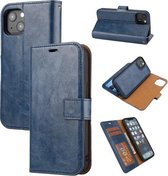 Crazy Horse Textuur Afneembare Horizontale Flip PU Leren Case met Houder & Kaartsleuven & Portemonnee & Fotolijst Voor iPhone 13 (Blauw)