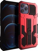 Vanguard Warrior All Inclusive tweekleurige schokbestendige TPU + pc-beschermhoes met houder voor iPhone 13 Pro Max (rood)