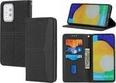 Voor Samsung Galaxy S20 FE Geweven Textuur Stiksels Magnetische Horizontale Flip PU Lederen Case met Houder & Kaartsleuven & Portemonnee & Lanyard (Zwart)