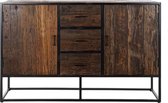 Dientafel DKD Home Decor Hout Metaal Mangohout (140 x 43 x 91 cm)