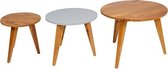 Set van 3 kleine tafels Aarhus Mindi hout Hout MDF (60 x 60 x 49 cm)