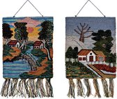 Ophangdecoratie DKD Home Decor Jute Katoen (2 pcs) (41 x 2 x 81 cm)