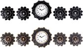 Muurklok DKD Home Decor Blommor Kristal Polypropyleen (2 pcs) (35 x 5 x 35 cm)
