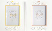 Fotolijsten DKD Home Decor Kip Hout Kristal (2 pcs) (10 x 10 x 15 cm)