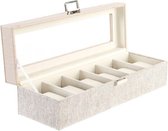 Doos-Juwelenkistje DKD Home Decor Beige Linnen (33 x 11 x 9 cm)