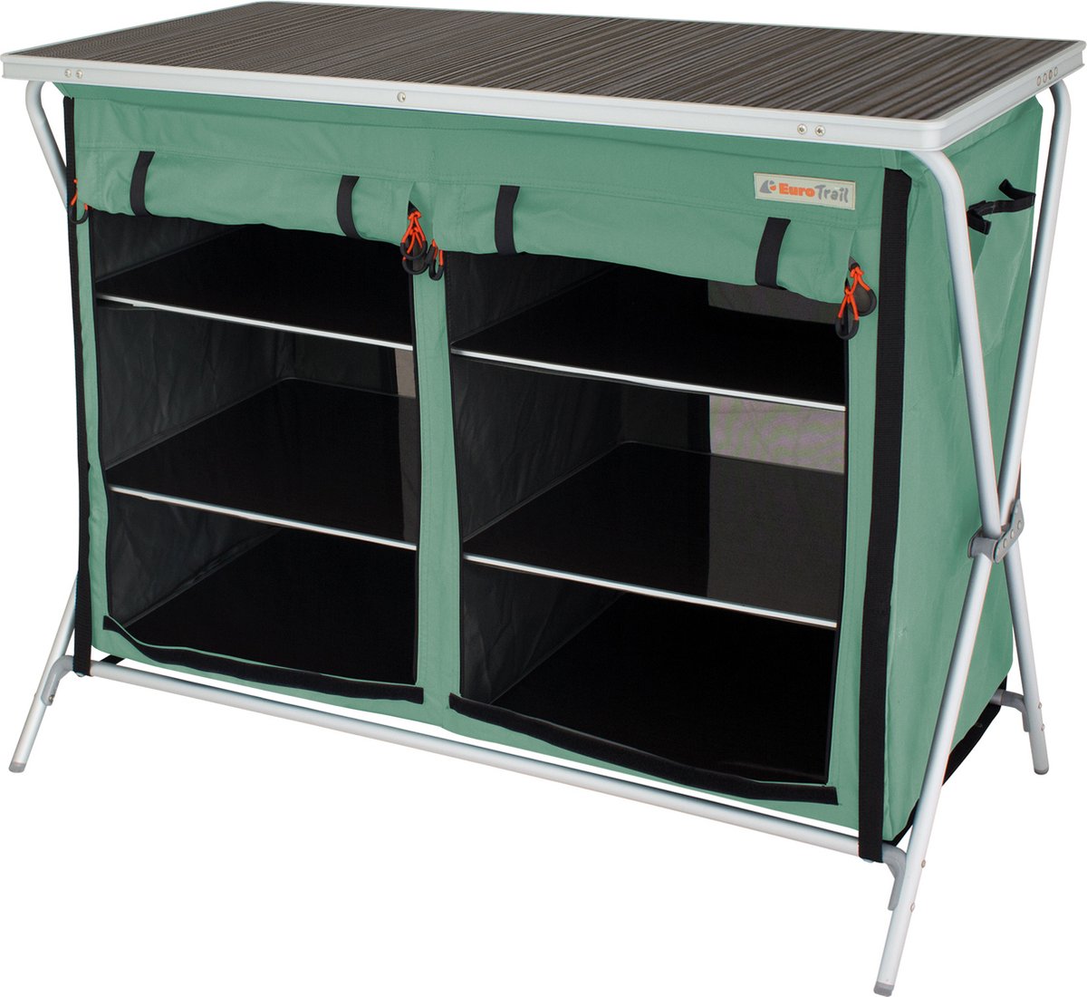 Eurotrail Campingkast Brocas 110 X 52 X 90 Cm Aluminium Groen/zwart