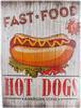 FAST FOOD HOTDOGS BEELD VAN HOUT