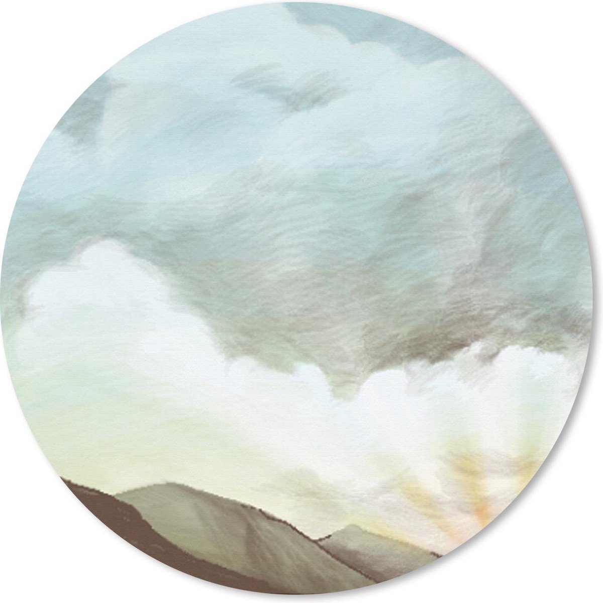 Muismat rond 30x30 cm - Mousepad Lucht - Berg - Kleuren - Ronde muismatten