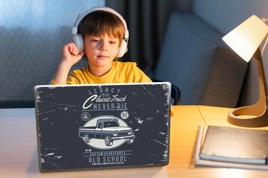 Sticker pour ordinateur portable - 12,3 pouces - Voiture - Vintage - Dessin