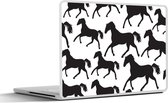 Laptop sticker - 12.3 inch - Paarden - Wit - Patroon - Meisjes - Kinderen - Meiden - 30x22cm - Laptopstickers - Laptop skin - Cover