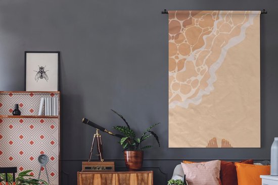 Tenture murale - Tissu mural - Plage - Mer - Pied - 120x180 cm - Tapisserie