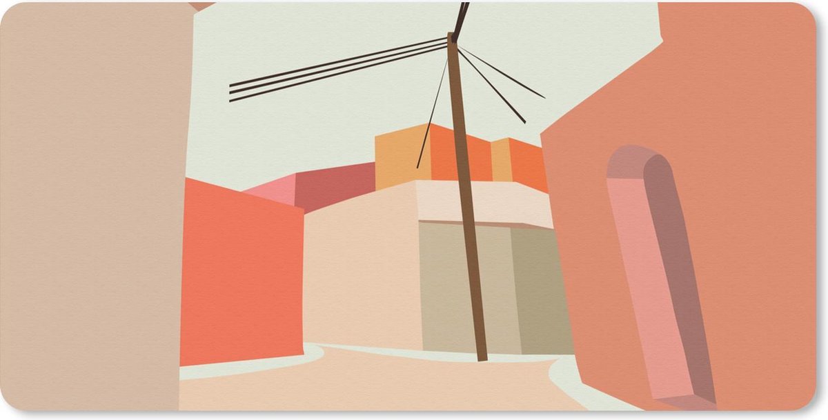 Bureau onderlegger - Muismat - Bureau mat - Stroomkabel - Zomer - Pastel - 80x40 cm