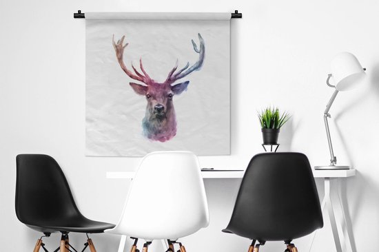 Tapisserie - Tapisserie - Cerf - Wit - Couleur - 90x90 cm - Tapisserie