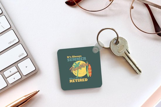 Porte-clés - Vintage - Planche de surf - Palmier - Plastique