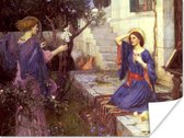 Poster The annunciation - schilderij van John William Waterhouse - 120x90 cm