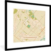 Fotolijst incl. Poster - Stadskaart - Haarlemmermeer - Vintage - 40x40 cm - Posterlijst - Plattegrond