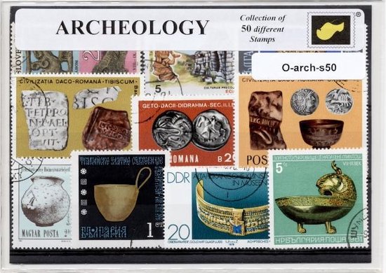 Afbeelding van het spel Archeologie – Luxe postzegel pakket (A6 formaat) : collectie van 50 verschillende postzegels van archeologie – kan als ansichtkaart in een A6 envelop - authentiek cadeau - kado - geschenk - kaart - fossielen - oudheid - archeoloog - bodemschatten