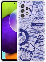 Hoesje Geschikt voor Samsung Galaxy A52s Paspoort Stempels